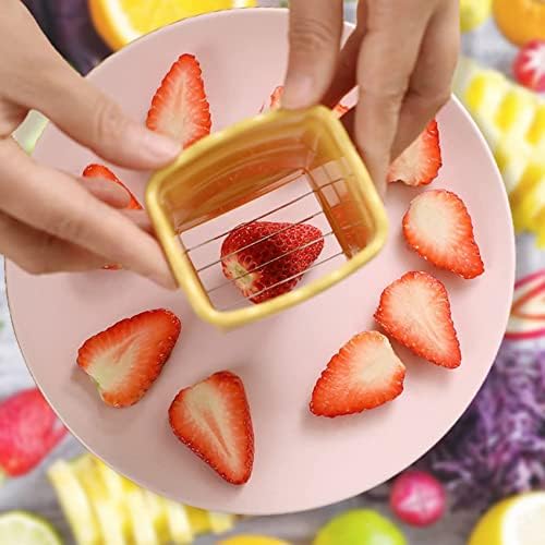 Cup Slicer - [NEW] Fruit Slicers Cup Egg Slicer, Stainless Steel Banana Strawberry Cutter, Quickly Making Soft Fruits, Vegetables Cutting Kitchen Gadget (Green (Pack of 2)) - Image 3