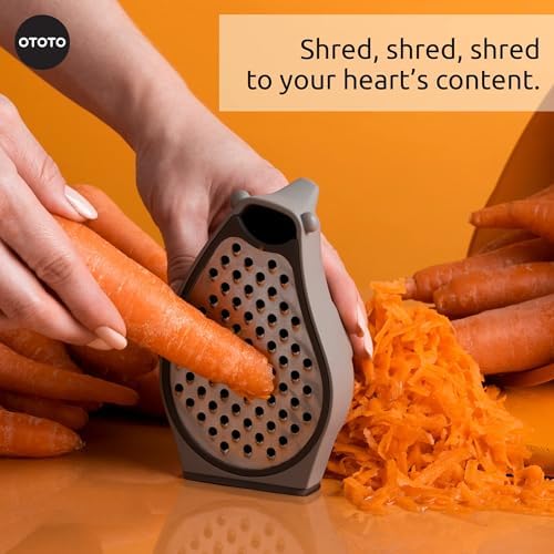 Grater - Stainless Steel, BPA Free, Dishwasher Safe, Fun Kitchen Gadget, Vegetable Shredder, Cute Kitchen Gifts & Accessories (Barry The Bear Cheese Grater, Brown)
