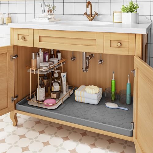 Under Sink Mat 31" x 22" Waterproof Silicone Cabinet Kitchen Liner