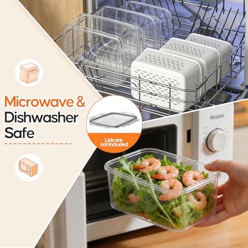 Fruit Storage Containers for Fridge, 6 Pack Plastic Food Storage Container
