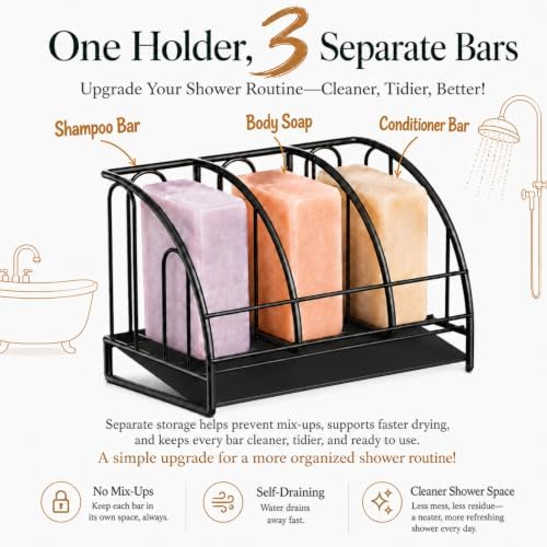 Sponge Holder for Sink with Self Draining Soap Dish for Bathroom
