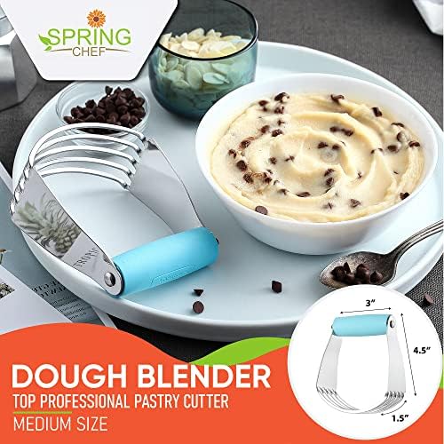 Spring Chef Medium Dough Blender Hand Tool, Durable Pastry Cutter, Aqua Sky - Image 2