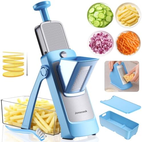 7-in-1 Safe Mandoline Slicer for Kitchen, Vegetable Slicer with Container by Jonscook
