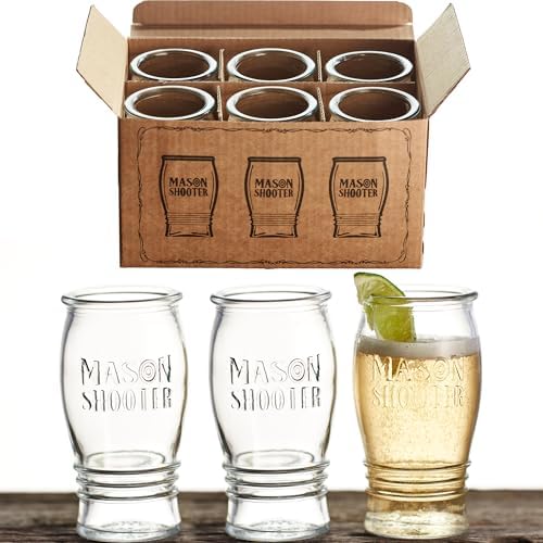 5 oz Mason Jar Pilsner Beer Glasses (6 Pack) Flight Glass Set, Beer Tasting
