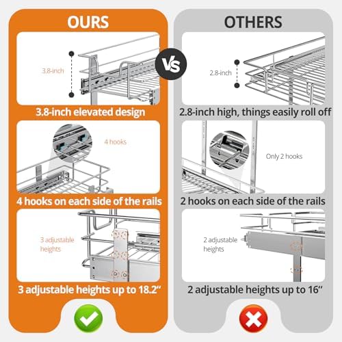 Pull Out Cabinet Organizer,24¼'' Slide Out Kitchen Organizers and Storage