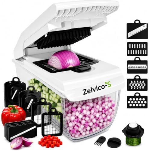 18-in-1 Vegetable Chopper, Veggie Chopper & Onion Cutter with Container, Food Chopper & Dicer, Multifunctional Vegetable Slicer, Mandoline Slicer & Grater, Kitchen Gadgets for Meal Prep