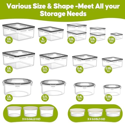 42 PCS Food Storage Containers with Lids Reusable (21 Containers & 21 Lids)