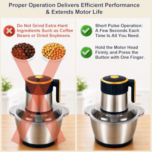 Food Processor, 5Qt Food Chopper Electric, 5-Speed Meat Grinder for Kitchen - Image 6