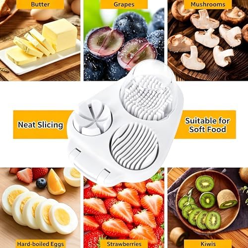 Egg slicer, suitable for whole boiled eggs - 3 slicing modes egg cutter - Image 2