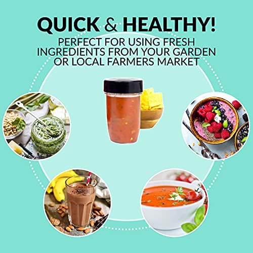Classic Retro Electric Pulse Blender, 1 Liter Glass Pitcher, Includes Tritan Personal Travel Bottle With Lid And Storage Container, High Power 300 Watts Crushes And Pulverizes Ice Cubes - Image 5