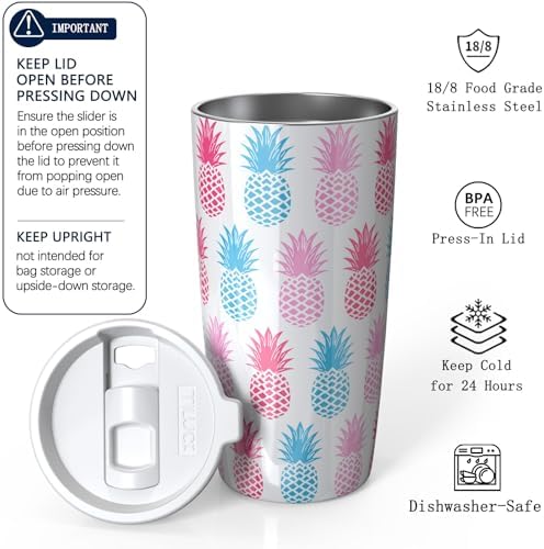 TILUCK 20 oz Insulated Coffee Tumbler with BPA-Free Lid - Image 2