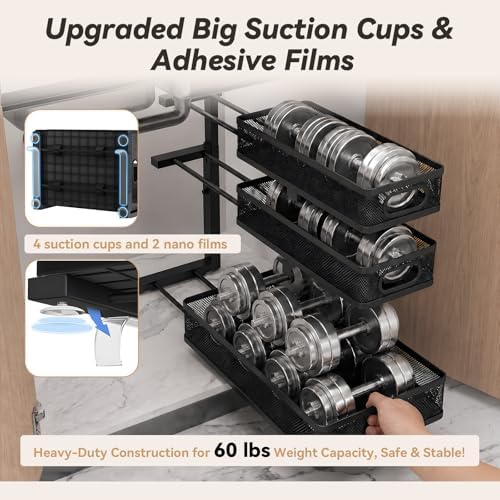 3-Tier Under Sink Organizer Organization for Home Bathroom Kitchen,Black
