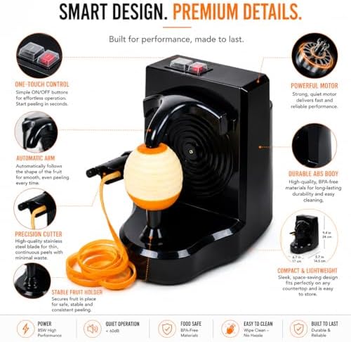 Electric Orange & Citrus Peeler, Automatic Countertop Machine