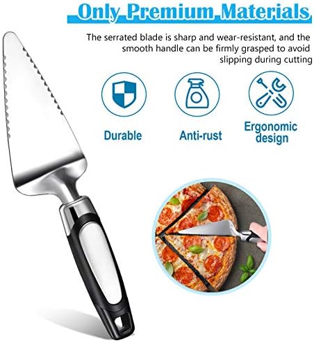 Patelai 2 Pcs Stainless Steel Pie Servers Cake Pizza Cutters, Silvery - Image 4