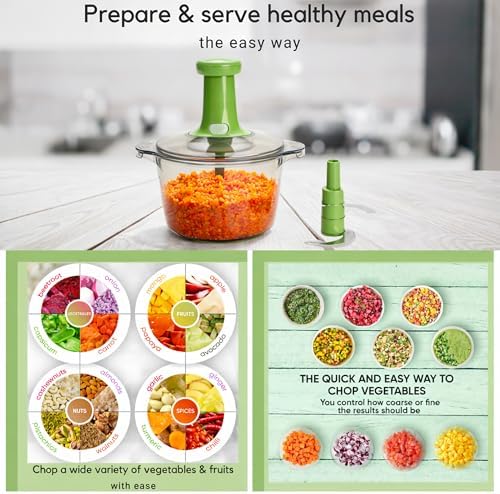 Brieftons Express 8.5-Cup Large Manual Vegetable Chopper and Veggie Cutter - Image 5