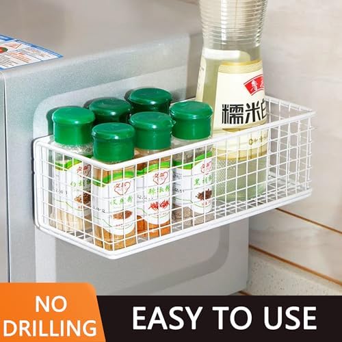 Magnetic Shelf Fridge Basket Bin for Whiteboard Washer Dryer Locker Cabinet