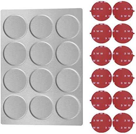 12 Magnetic Spice Jar Containers Spice Tins - Wall Mounted Stainless Steel Base - Easy to Install