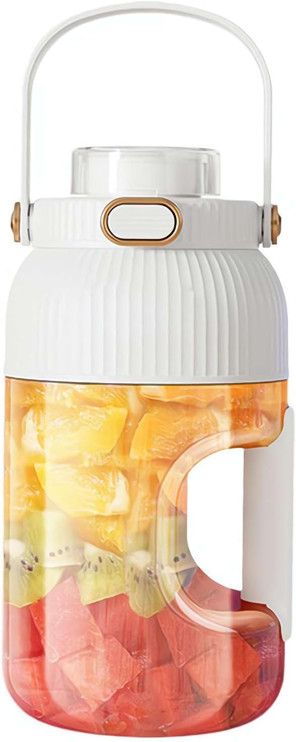 Portable Blender,On the Go Blender,Multifunctional Juicer Cup with Digital Display,Fresh Juice Portable Blender for Smoothies or Shakes,Wireless USB Rechargeable Fruit Blender for Outdoor (White3)