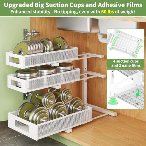 Under Sink Organizer,3-Tier Heavy Duty Pull out Cabinet Organizer Shelf