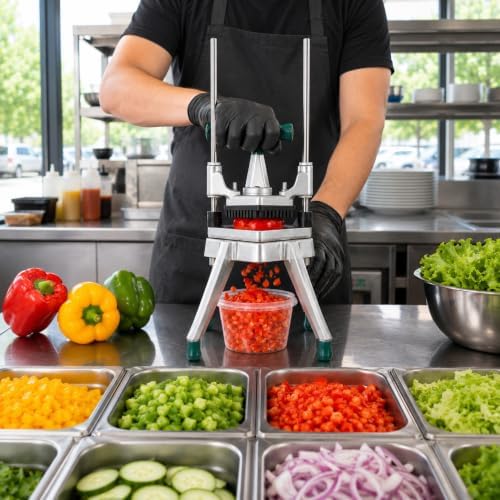 Restaurantware Met Lux 1/4 Inch Vegetable Dicer 1 Stainless Steel Blades Onion Chopper - With Handle Heavy Duty Aluminum Vegetable Cutter For Dicing Chopping Or Cutting For Kitchen - Image 4