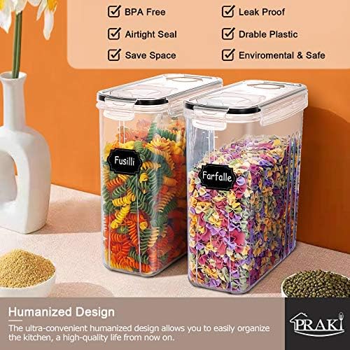 5PCS Large Cereal Containers Storage [4L/135.2 oz], Food Storage Containers