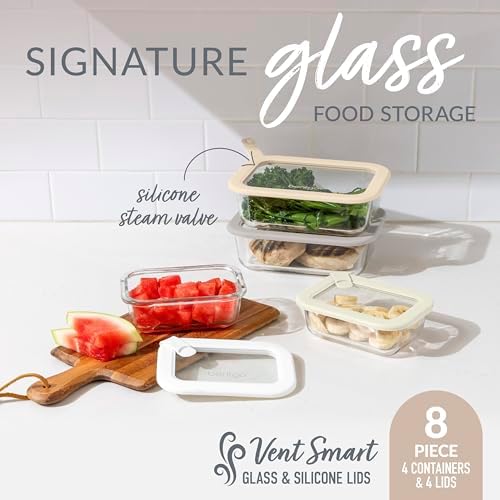 Signature Glass Food Storage Containers with Lids, 8 Piece Set
