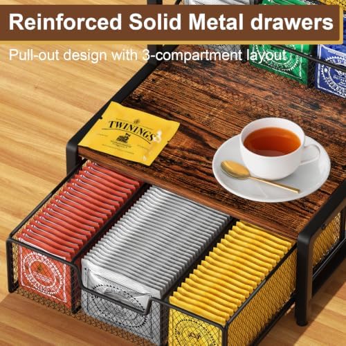 Tea Bag Organizer, 3 Tier Tea Organizers and Storage