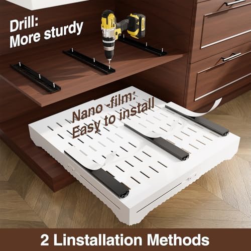 2 Pack Pull Out Cabinet Organizer, Expandable Width (12"-18") and Depth (13.7"-23.6"),Pull Out Drawers for Cabinets, Slide Out Drawers for Kitchen Cabinets with Sturdy Metal Pull Out Shelves