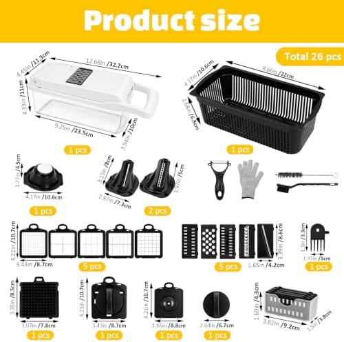 26-in-1 Original Vegetable Chopper Set, Food Chopper with Container, Fruit Cutter, Onion Dicer - All-in-One Prep Tool - Kitchen Gadgets and Gifts - Image 2