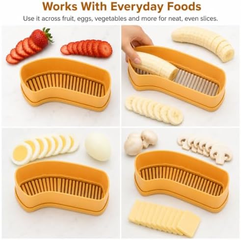 Extra Large One Press Banana Cutter, Multi Fruit & Egg Slicer