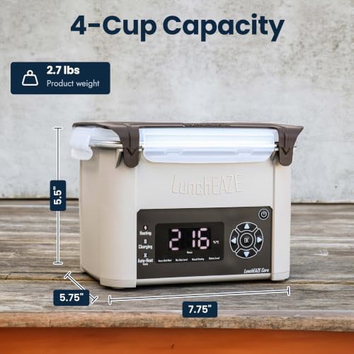 Core Gen 2 Cordless Heated Electric Lunch Box for Adults, 4-Cup