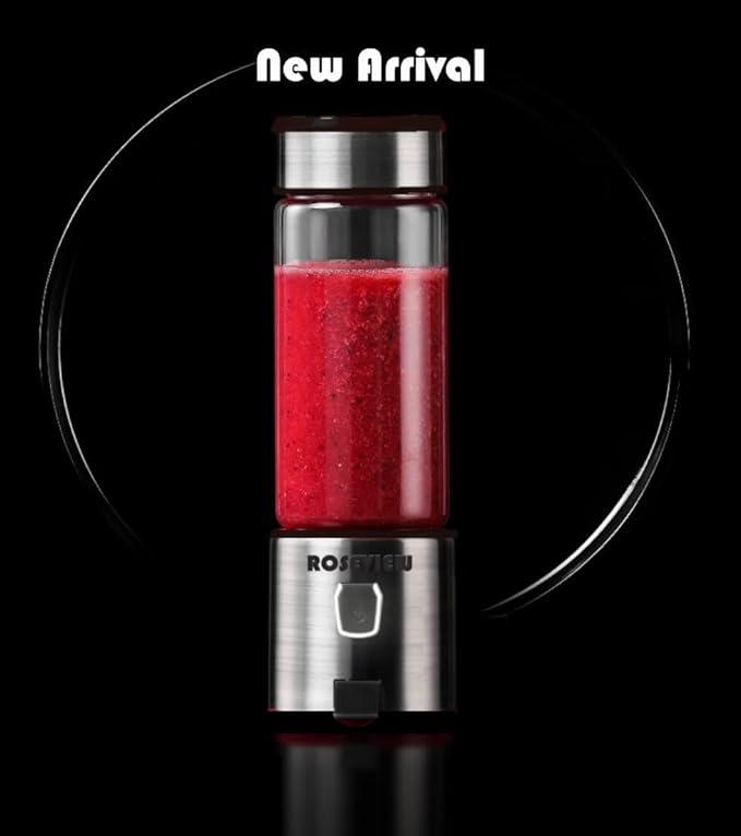 Mini Glass blender for shakes and smoothies ROSEVIEW glass blend bottle blast blender cordless jar cordless mixer handheld cup rechargeable mini juicer