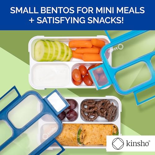 Small Snack Box Containers for Kids Toddlers, Set of 2 (Navy+Blue)