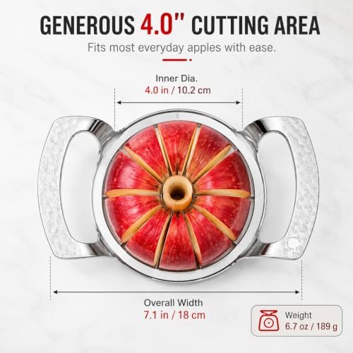 Apple Slicer and Corer, 12 Even Slices for Apples Up to 4 Inches