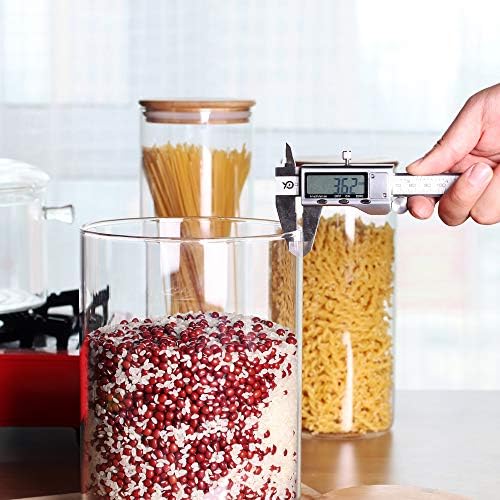 Large Glass Food Storage Container, 100 FL OZ (3000ml) Glass Food Canister with Airtight Bamboo Lids for Your Pantry, BPA-Free Cereal Dispenser Jars for Spaghetti Pasta, Powder, Tea, Coffee