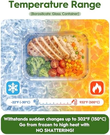 40 Piece Glass Food Storage Containers with Airtight Lids