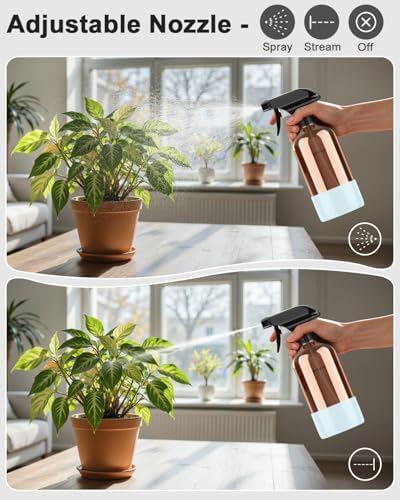 Bontip Amber Glass Spray Bottle, 16 oz with Blue Silicone Sleeve, 1 Pack - Image 3