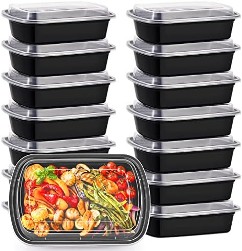 38oz Meal Prep Containers, Extra Large &Thick Food Storage Containers with Lids, Reusable Plastic,Disposable Bento Box,Stackable,Microwave/Freezer/Dishwasher Safe, BPA Free (30Pack)