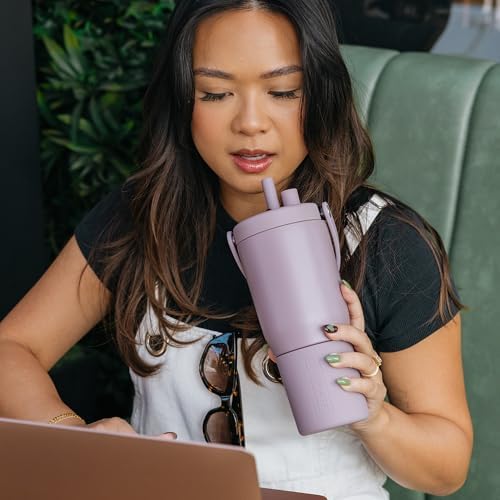 BrüMate Resa 25oz 100% Leakproof Travel Tumbler w/Handle & Straw | Flexible SoftSip Straw | Silicone Sleeve for Durability | Stainless Steel | Cup Holder & Travel Friendly Water Bottle (Lilac Dusk) - Image 6