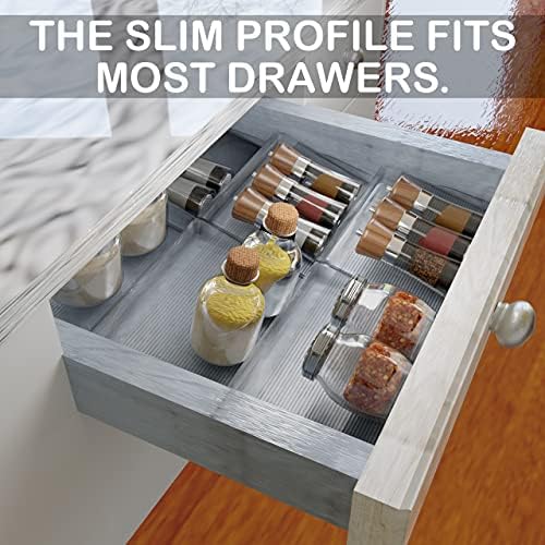 3 Tier Spice Rack- Kitchen Drawer Organizer - Clear Plastic Storage Rack for Kitchen Pantry - Perfect for Salt, Pepper, Spices and Seasonings