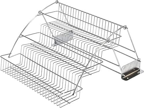 3-Tier Pull Down Spice Rack - Chrome-Finished Steel Retractable Organizer for Spice Bottles & Seasoning Jars - Easy to Install, Screws Included - Fits 15” Opening Wall Cabinet