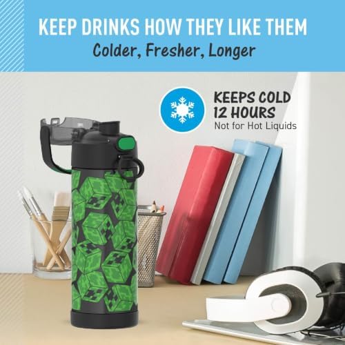 FUNTAINER Water Bottle with Spout, 16oz, Minecraft, Style may vary