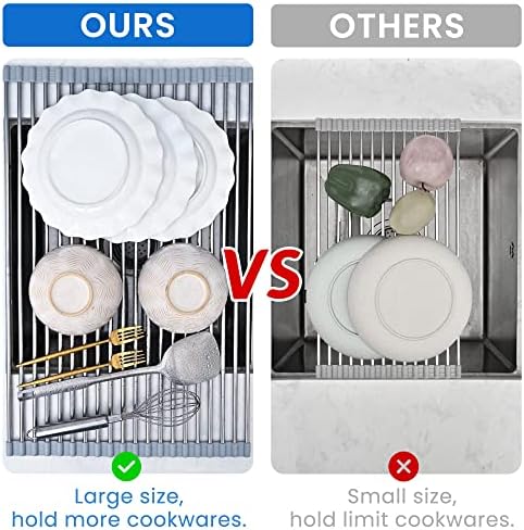 Roll Up Dish Drying Rack Over the Sink 12.5"-21.6" Expandable