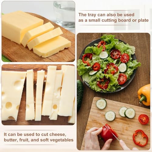 Stainless Steel Cheese Cutter and Butter Slicer with Tray - Image 4
