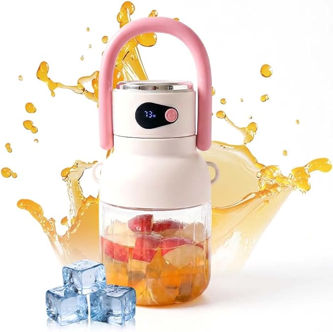 Portable Personal Blender, 33oz BPA-Free Travel Juicer Cup, 18000RPM Cordless Electric Blender for Smoothies Shakes, USB-C Rechargeable Leakproof Bottle with Sip Lid, Detachable Easy to Clean (Pink)