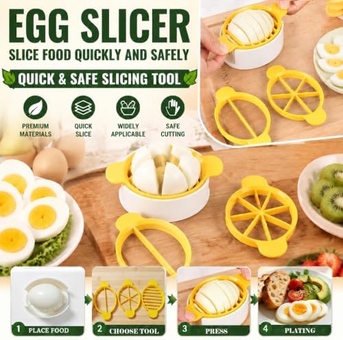 Hard Boiled Egg Slice,3-in-1 Egg Cutter for Slice,Wedge and Half Cut - Image 5