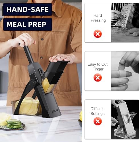 Safe Mandoline Slicer for Kitchen, Professional Vegetable Potato Slicer