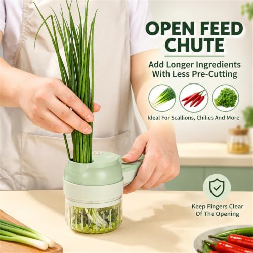 5-in-1 Handheld Electric Vegetable Cutter, Mini Food and Fruit Chopper Set - Image 4