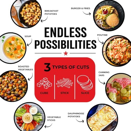 Starfrit Pro Fry Cutter & Cuber, 3-in-1 Potato & Vegetable Cutter - Image 3