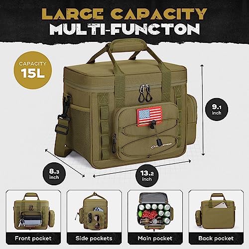 Tactical Lunch Box for Men, Cooler Bag with Detachable MOLLE Bag